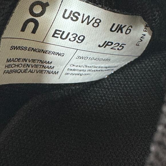 On Cloudswift 3 AD Running Shoes Women’s 8 Black Low Top Lace Up Sneakers - Picture 7 of 7